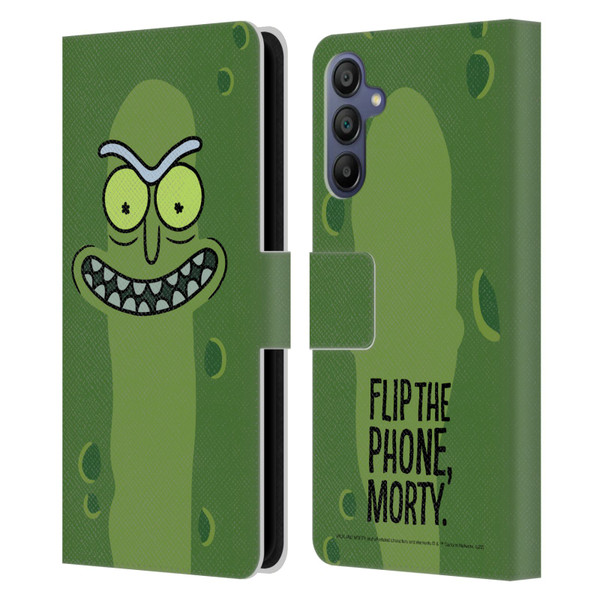 Rick And Morty Season 3 Graphics Pickle Rick Leather Book Wallet Case Cover For Samsung Galaxy A15