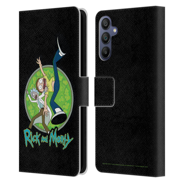 Rick And Morty Season 4 Graphics Character Art Leather Book Wallet Case Cover For Samsung Galaxy A15
