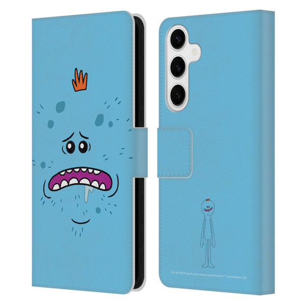 Rick And Morty Season 4 Graphics Mr. Meeseeks Leather Book Wallet Case Cover For Samsung Galaxy S24+ 5G