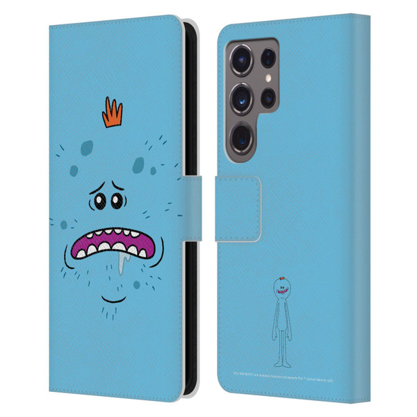 Rick And Morty Season 4 Graphics Mr. Meeseeks Leather Book Wallet Case Cover For Samsung Galaxy S24 Ultra 5G