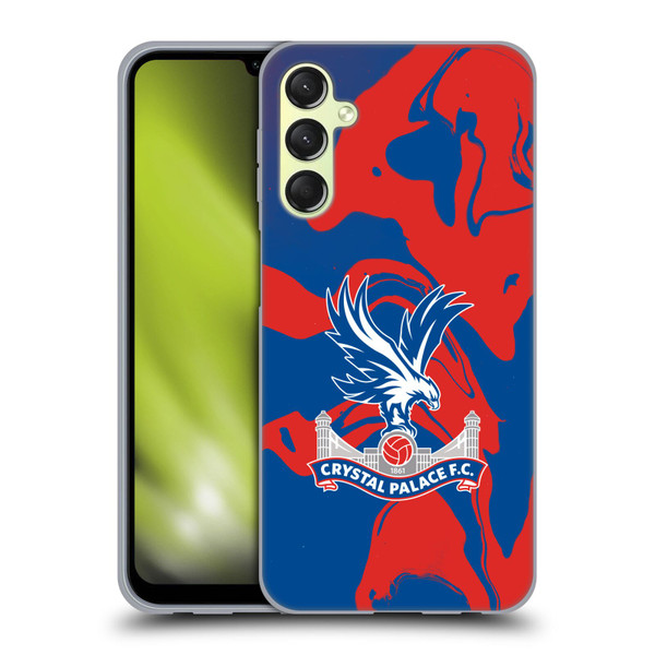 Crystal Palace FC Crest Red And Blue Marble Soft Gel Case for Samsung Galaxy A24 4G / Galaxy M34 5G