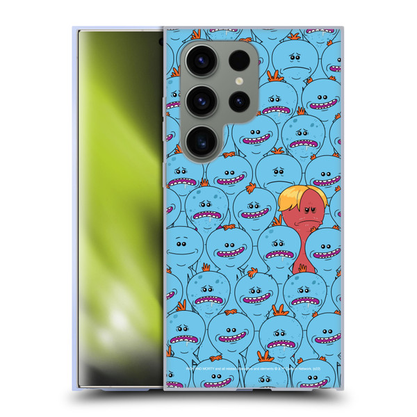Rick And Morty Season 4 Graphics Mr. Meeseeks Pattern Soft Gel Case for Samsung Galaxy S24 Ultra 5G