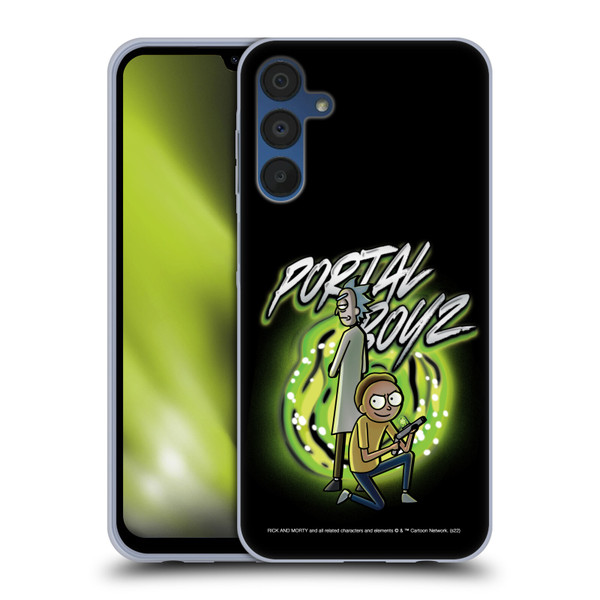 Rick And Morty Season 5 Graphics Portal Boyz Soft Gel Case for Samsung Galaxy A15