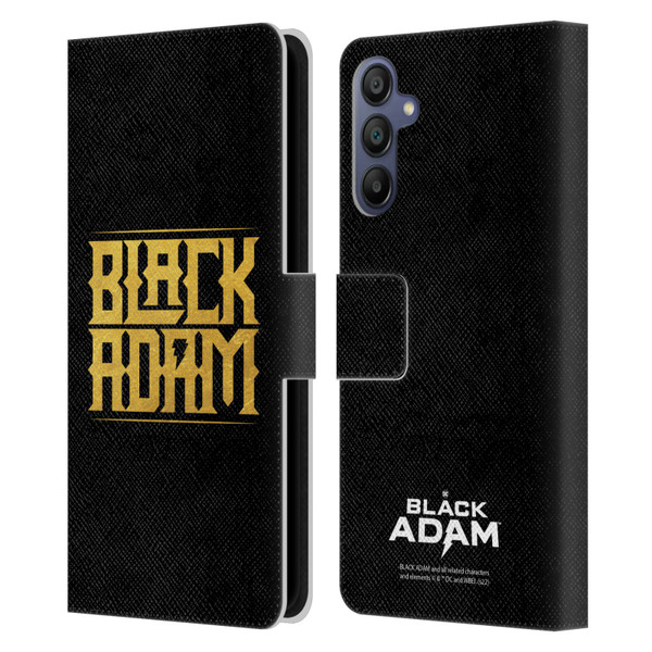 Black Adam Graphics Logotype Leather Book Wallet Case Cover For Samsung Galaxy A15