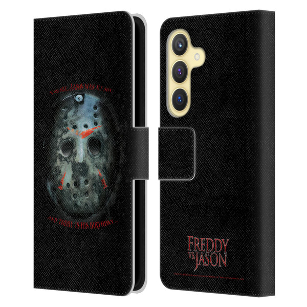 Freddy VS. Jason Graphics Jason's Birthday Leather Book Wallet Case Cover For Samsung Galaxy S24 5G