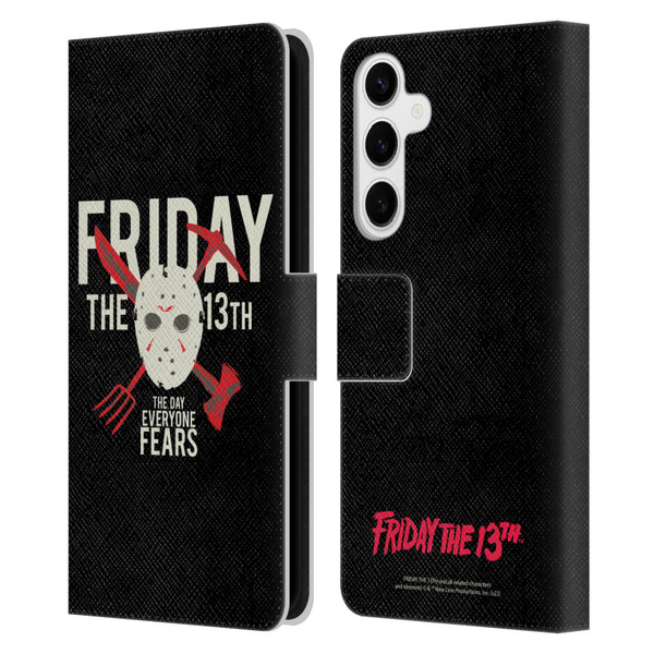 Friday the 13th 1980 Graphics The Day Everyone Fears Leather Book Wallet Case Cover For Samsung Galaxy S24+ 5G