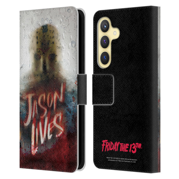 Friday the 13th Part VI Jason Lives Key Art Poster 2 Leather Book Wallet Case Cover For Samsung Galaxy S24 5G