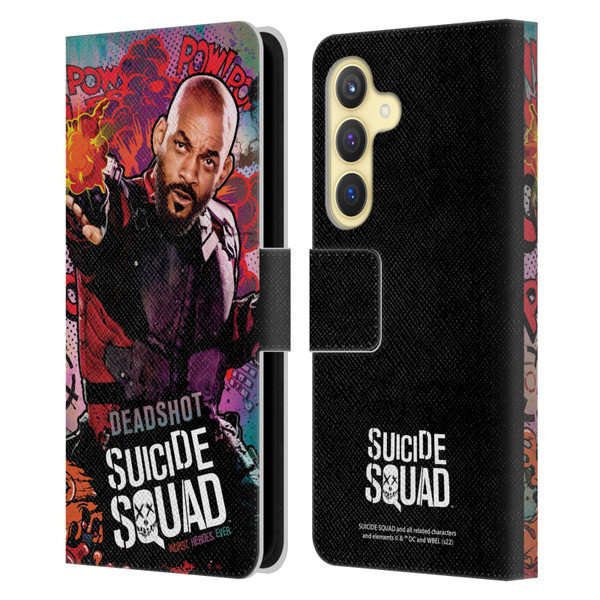 Suicide Squad 2016 Graphics Deadshot Poster Leather Book Wallet Case Cover For Samsung Galaxy S24 5G