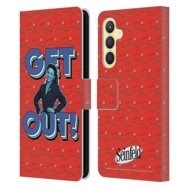 Seinfeld Graphics Get Out! Leather Book Wallet Case Cover For Samsung Galaxy S23 FE 5G
