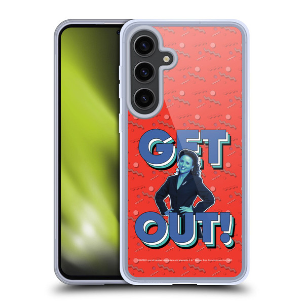 Seinfeld Graphics Get Out! Soft Gel Case for Samsung Galaxy S24+ 5G