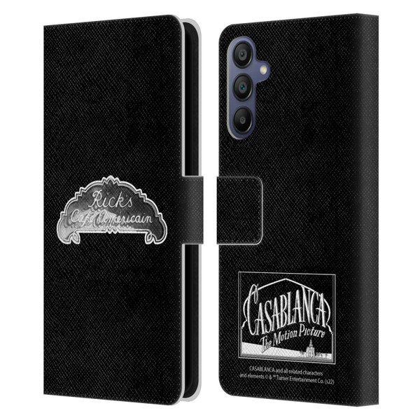 Casablanca Graphics Rick's Cafe Leather Book Wallet Case Cover For Samsung Galaxy A15