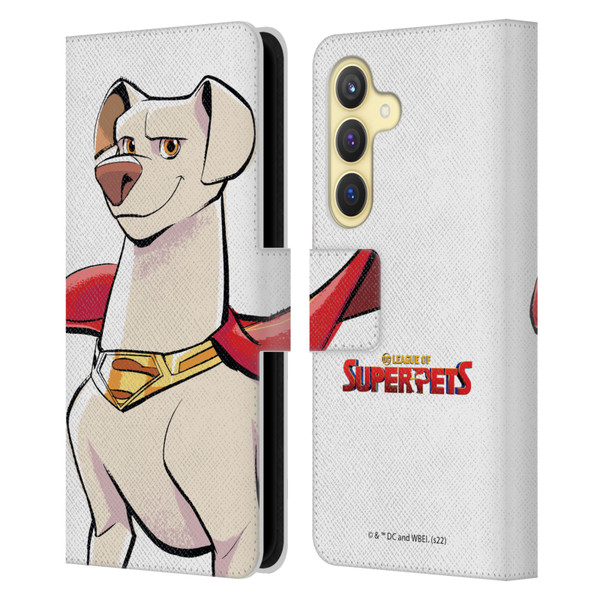 DC League Of Super Pets Graphics Krypto Leather Book Wallet Case Cover For Samsung Galaxy S24 5G