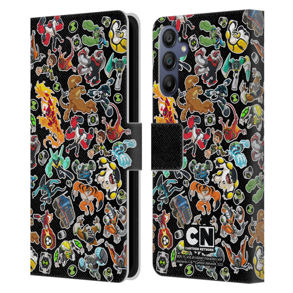 Ben 10: Animated Series Graphics Alien Pattern Leather Book Wallet Case Cover For Samsung Galaxy A15