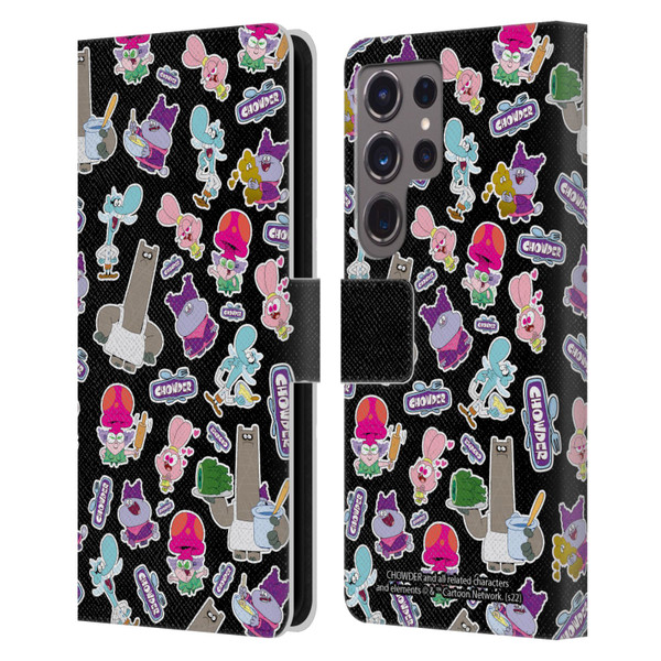 Chowder: Animated Series Graphics Pattern Leather Book Wallet Case Cover For Samsung Galaxy S24 Ultra 5G