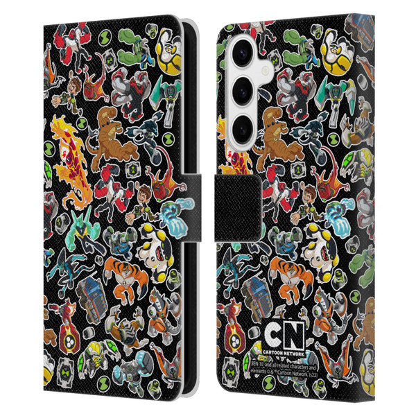 Ben 10: Animated Series Graphics Alien Pattern Leather Book Wallet Case Cover For Samsung Galaxy S24+ 5G