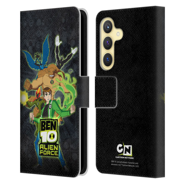 Ben 10: Alien Force Graphics Character Art Leather Book Wallet Case Cover For Samsung Galaxy S24 5G