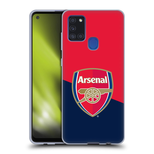 Arsenal FC Crest 2 Red & Blue Logo Soft Gel Case for Samsung Galaxy A21s (2020)