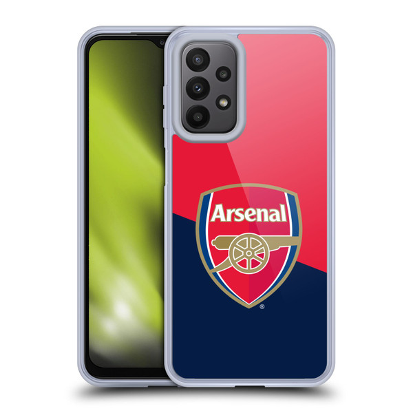 Arsenal FC Crest 2 Red & Blue Logo Soft Gel Case for Samsung Galaxy A23 / 5G (2022)