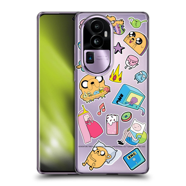 Adventure Time Graphics Icons Soft Gel Case for OPPO Reno10 Pro+