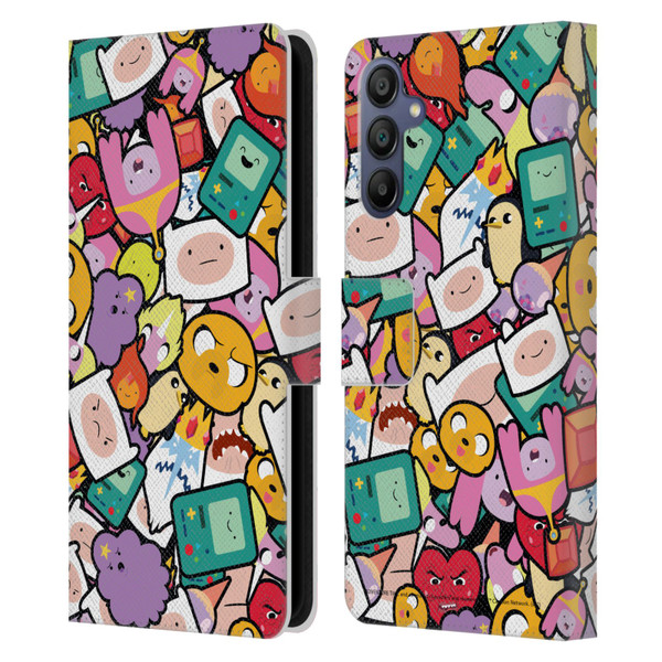 Adventure Time Graphics Pattern Leather Book Wallet Case Cover For Samsung Galaxy A15