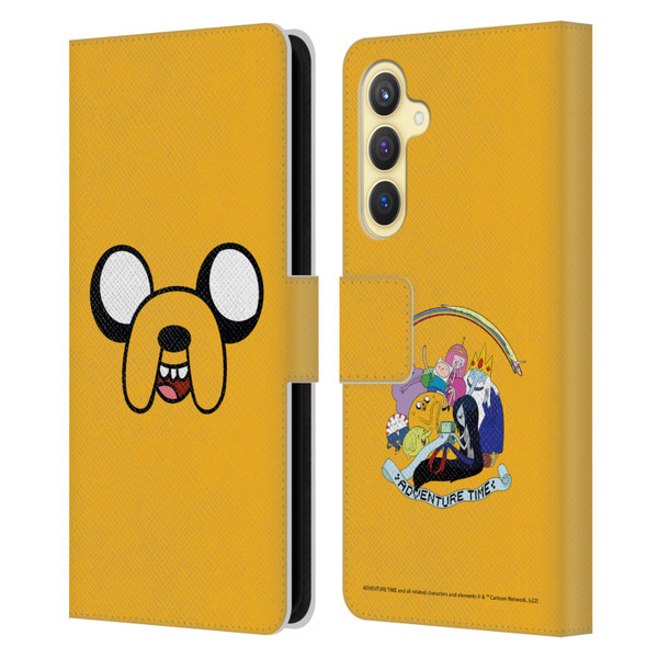 Adventure Time Graphics Jake The Dog Leather Book Wallet Case Cover For Samsung Galaxy S23 FE 5G