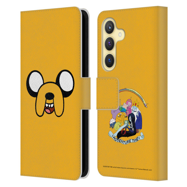 Adventure Time Graphics Jake The Dog Leather Book Wallet Case Cover For Samsung Galaxy S24 5G