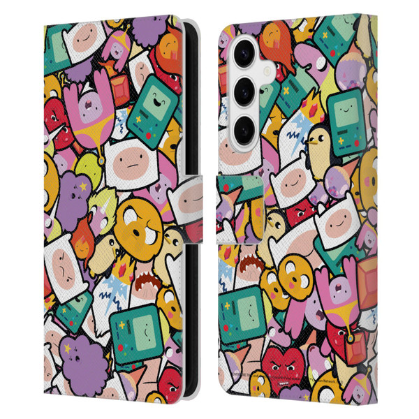 Adventure Time Graphics Pattern Leather Book Wallet Case Cover For Samsung Galaxy S24+ 5G