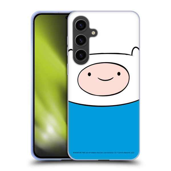 Adventure Time Graphics Finn The Human Soft Gel Case for Samsung Galaxy S24+ 5G