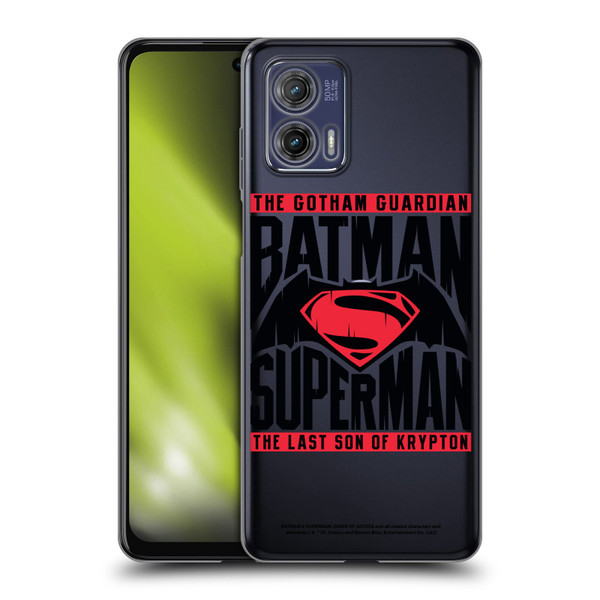Batman V Superman: Dawn of Justice Graphics Typography Soft Gel Case for Motorola Moto G73 5G