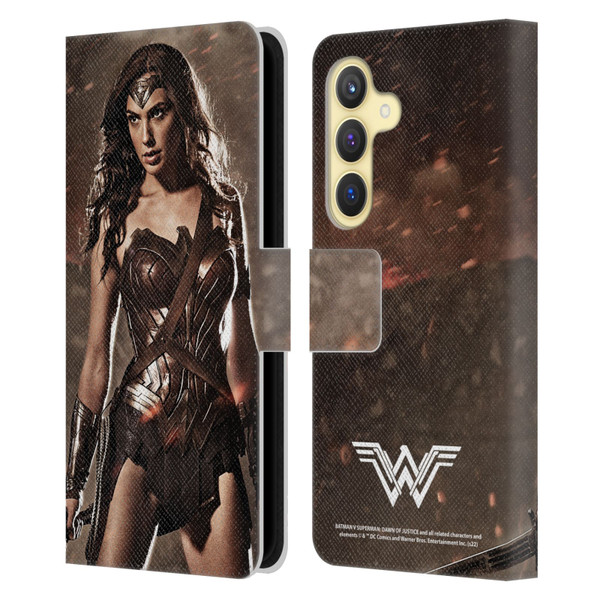 Batman V Superman: Dawn of Justice Graphics Wonder Woman Leather Book Wallet Case Cover For Samsung Galaxy S24 5G
