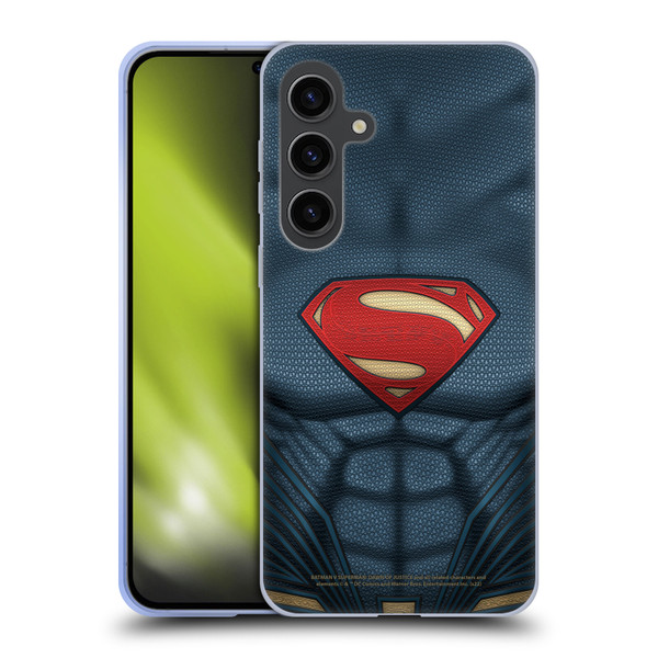 Batman V Superman: Dawn of Justice Graphics Superman Costume Soft Gel Case for Samsung Galaxy S24+ 5G