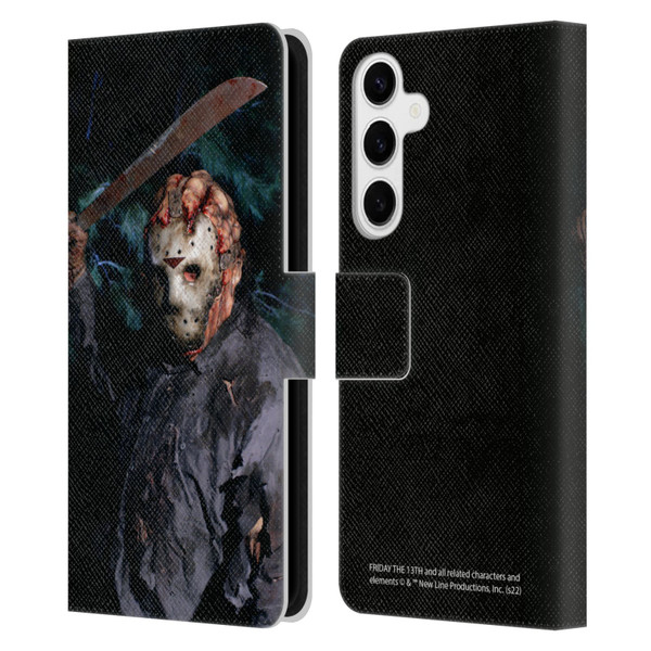 Friday the 13th: Jason Goes To Hell Graphics Jason Voorhees Leather Book Wallet Case Cover For Samsung Galaxy S24+ 5G