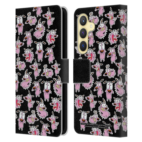 Courage The Cowardly Dog Graphics Pattern Leather Book Wallet Case Cover For Samsung Galaxy S24 5G
