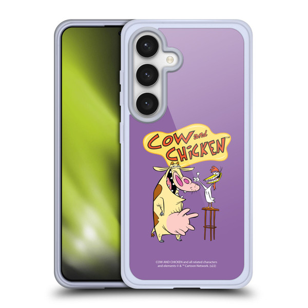 Cow and Chicken Graphics Character Art Soft Gel Case for Samsung Galaxy S24 5G
