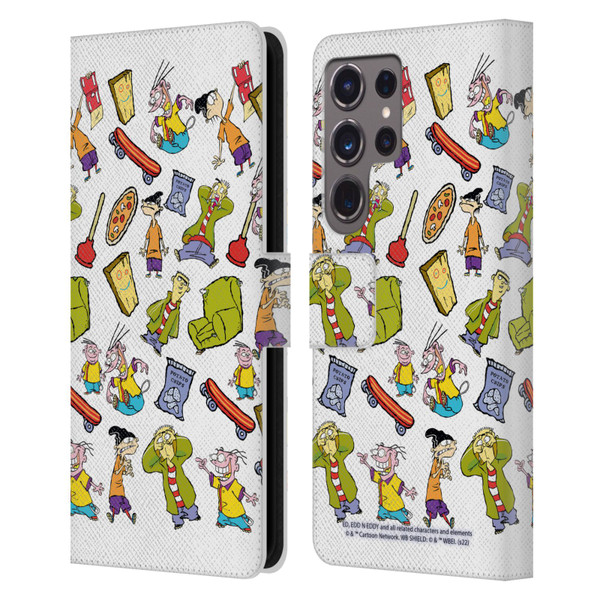 Ed, Edd, n Eddy Graphics Icons Leather Book Wallet Case Cover For Samsung Galaxy S24 Ultra 5G