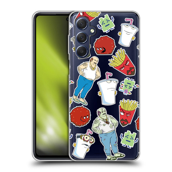 Aqua Teen Hunger Force Graphics Icons Soft Gel Case for Samsung Galaxy M54 5G