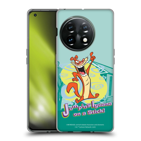 I Am Weasel. Graphics Jumping Iguana On A Stick Soft Gel Case for OnePlus 11 5G