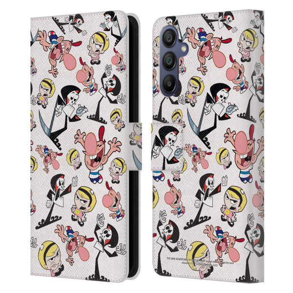 The Grim Adventures of Billy & Mandy Graphics Icons Leather Book Wallet Case Cover For Samsung Galaxy A15