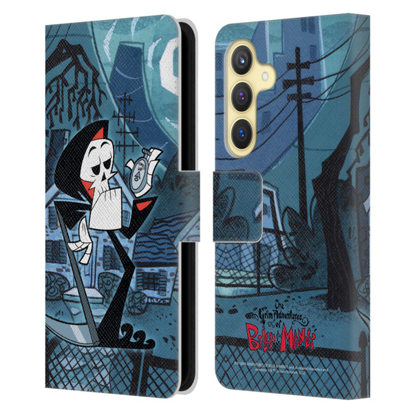 The Grim Adventures of Billy & Mandy Graphics Grim Leather Book Wallet Case Cover For Samsung Galaxy S24 5G