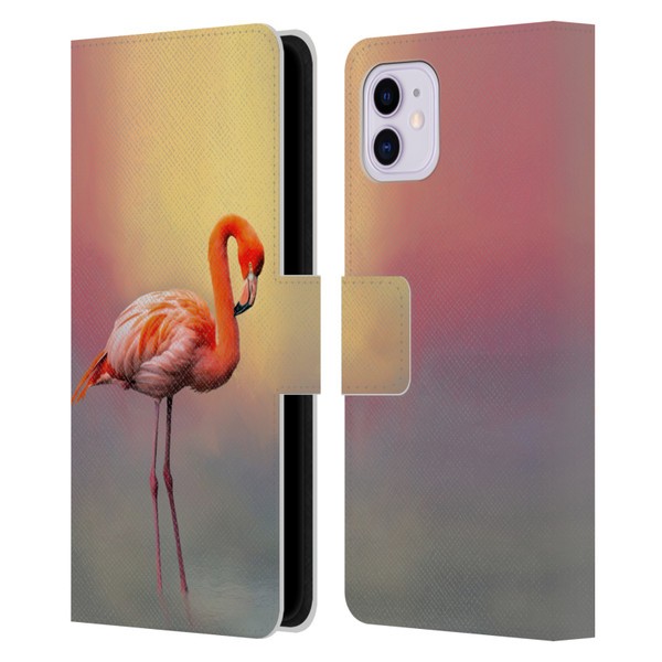 Simone Gatterwe Assorted Designs American Flamingo Leather Book Wallet Case Cover For Apple iPhone 11