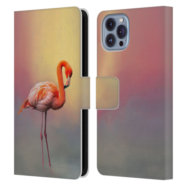 Simone Gatterwe Assorted Designs American Flamingo Leather Book Wallet Case Cover For Apple iPhone 14