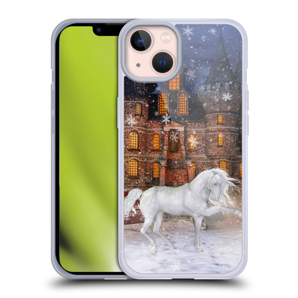 Simone Gatterwe Horses Christmas Time Soft Gel Case for Apple iPhone 13