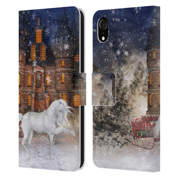 Simone Gatterwe Horses Christmas Time Leather Book Wallet Case Cover For Apple iPhone XR