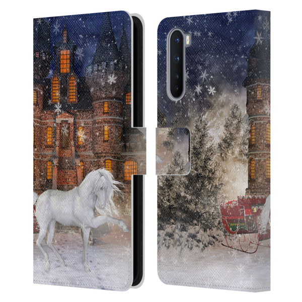 Simone Gatterwe Horses Christmas Time Leather Book Wallet Case Cover For OnePlus Nord 5G