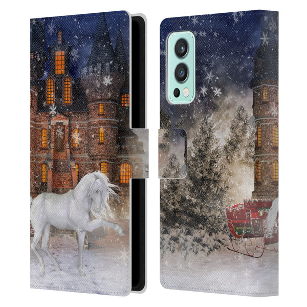 Simone Gatterwe Horses Christmas Time Leather Book Wallet Case Cover For OnePlus Nord 2 5G