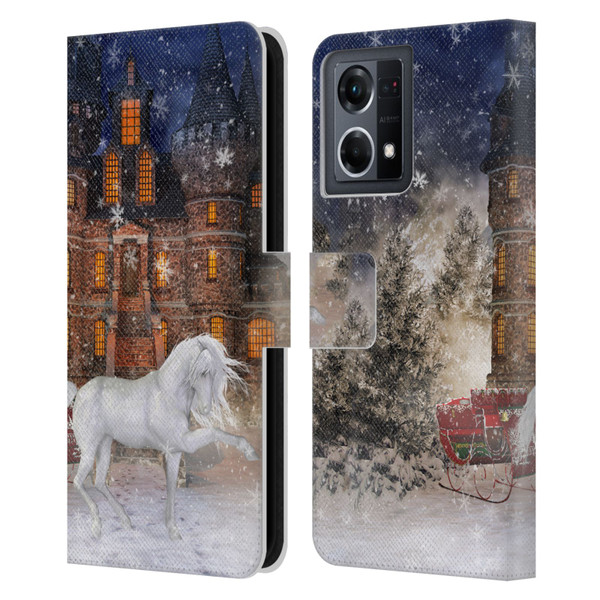 Simone Gatterwe Horses Christmas Time Leather Book Wallet Case Cover For OPPO Reno8 4G