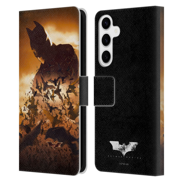 Batman Begins Graphics Poster Leather Book Wallet Case Cover For Samsung Galaxy S24+ 5G