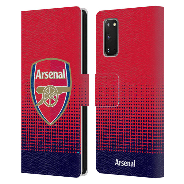 Arsenal FC Crest 2 Fade Leather Book Wallet Case Cover For Samsung Galaxy S20 / S20 5G