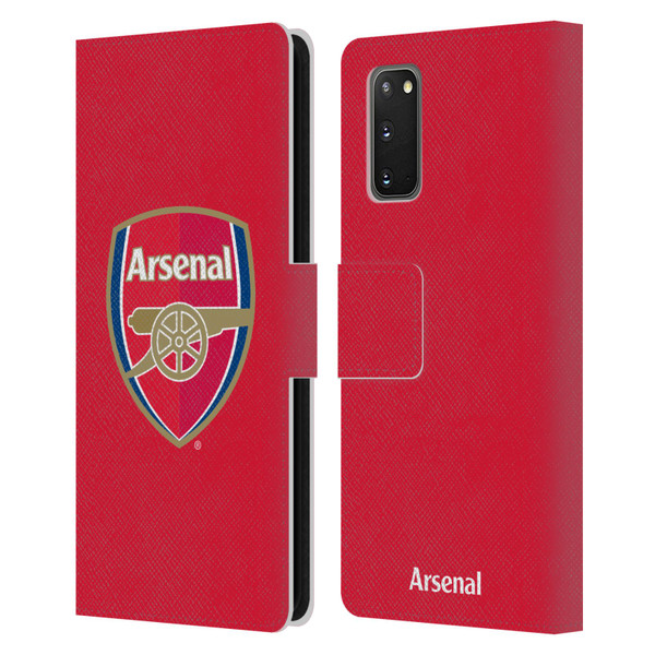 Arsenal FC Crest 2 Full Colour Red Leather Book Wallet Case Cover For Samsung Galaxy S20 / S20 5G