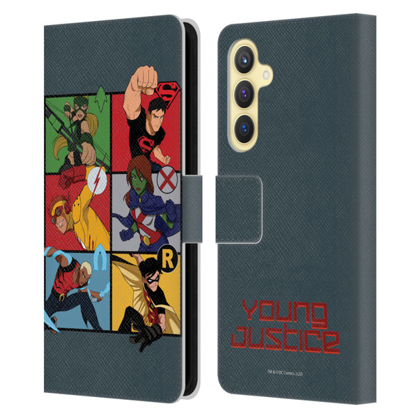 Young Justice Graphics Character Art Leather Book Wallet Case Cover For Samsung Galaxy S23 FE 5G